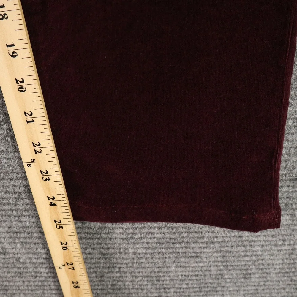Well Worn Corduroy Pants Womens 10 Burgundy Red Straight Leg Stretch Casual Soft